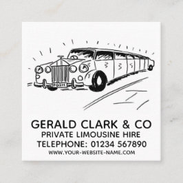 Tarjeta De Visita Cuadrada Alquiler de limusina de lujo