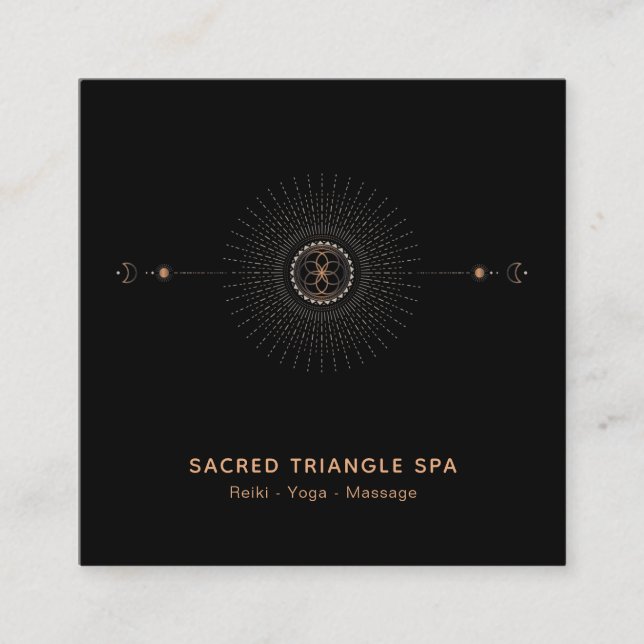 Tarjeta De Visita Cuadrada *~* Alquimia chamán sagrado geometría Mandala Moon (Anverso)