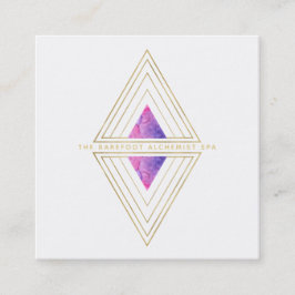 Tarjeta De Visita Cuadrada *~*Alquimia de Geometría Sagrada de los Triángulos