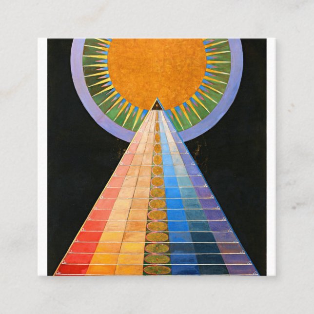 Tarjeta De Visita Cuadrada Altarpe de Hilma Af Klint No 1 (Anverso)