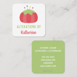 Tarjeta De Visita Cuadrada Alteraciones hechas a mano por Dressmaker Pincushi