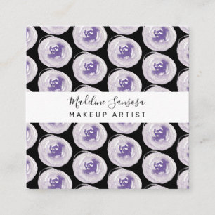 Tarjeta De Visita Cuadrada Amanos de artista de maquillaje de amapolas acuare