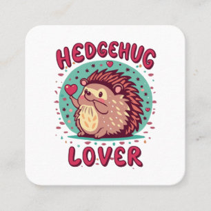 Tarjeta De Visita Cuadrada Amante de Hedgehug