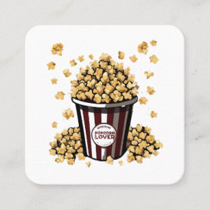 Tarjeta De Visita Cuadrada Amante del palomitas de maíz