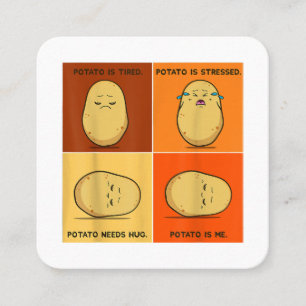 Tarjeta De Visita Cuadrada Amante Vegano Keto Papa Espárrago Verdura Tater 