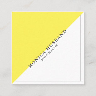 Tarjeta De Visita Cuadrada Amarillo cuadrado moderno minimalista de las