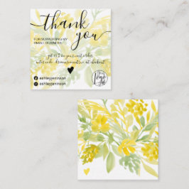Tarjeta De Visita Cuadrada Amarillo de color verde agua grisáceo orden gracia