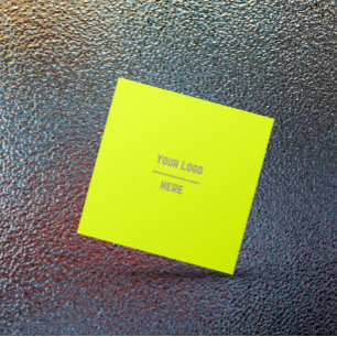 Tarjeta De Visita Cuadrada amarillo fluorescente - agrega tu logo