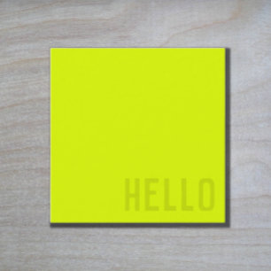 Tarjeta De Visita Cuadrada amarillo fluorescente - HOLA