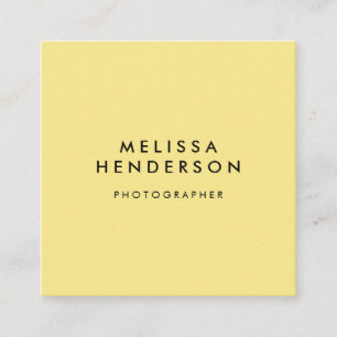 Tarjeta De Visita Cuadrada Amarillo moderno profesional minimalista