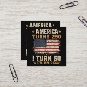 Tarjeta De Visita Cuadrada América Cumple 250 Yo Cumplo 50