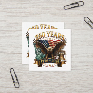 Tarjeta De Visita Cuadrada Americano 250 Aniversario USA Patriótico 4 de Juli