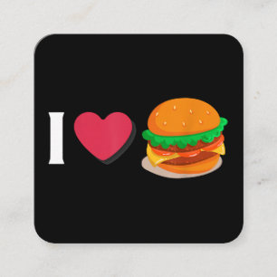 Tarjeta De Visita Cuadrada Amo Hamburguesa Hamburguesa Con Queso Comida Insal