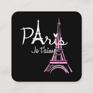 Tarjeta De Visita Cuadrada Amo París Torre Eiffel Francia Recuerdo Francés