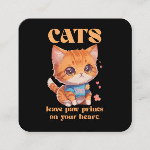 Tarjeta De Visita Cuadrada amor de gatito lindo