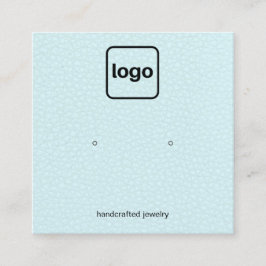 Tarjeta De Visita Cuadrada Añadir el logotipo Aqua Blue Leather Stud Earl Dis