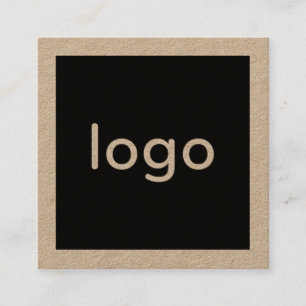 Tarjeta De Visita Cuadrada Añadir el logotipo en papel de kraft marrón rústic