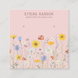 Tarjeta De Visita Cuadrada Añadir el logotipo, mostrar las flores silvestres