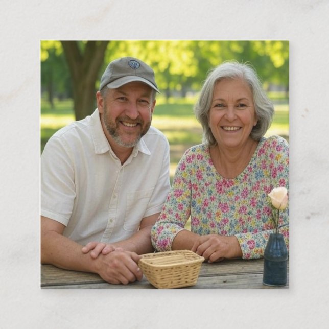 Tarjeta De Visita Cuadrada Añadir Personalizar de foto retirado (Anverso)