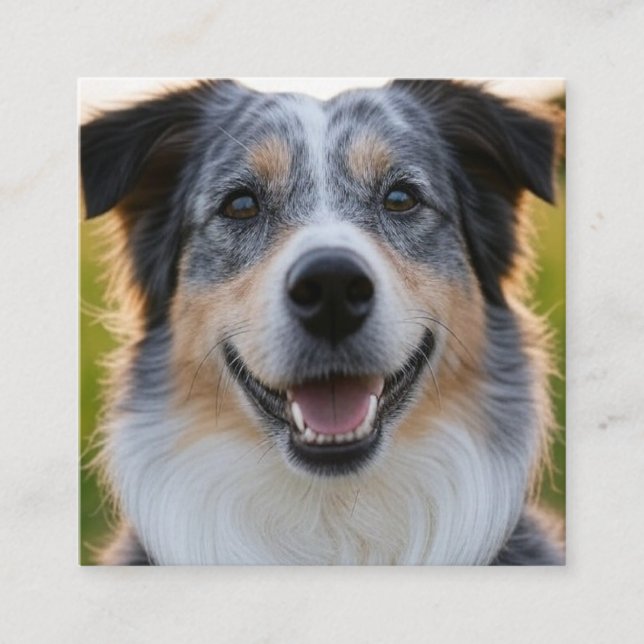 Tarjeta De Visita Cuadrada Añadir Personalizar de fotografía Mascota (Anverso)