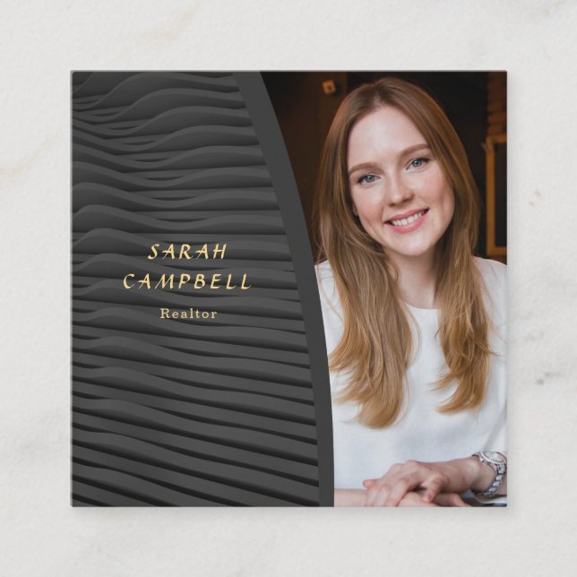 Tarjeta De Visita Cuadrada Añadir su consultor de fotografía inmobiliaria (Anverso)