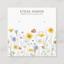 Tarjeta De Visita Cuadrada Añadir su logotipo, pantalla de Flor silvestre Hol