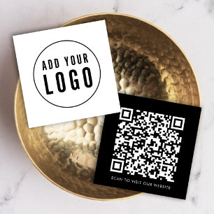 Tarjeta De Visita Cuadrada Añadir su logotipo y el color editable del código