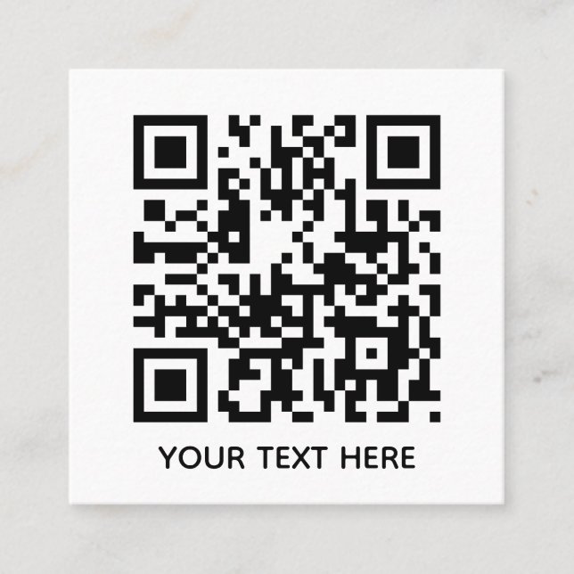 Tarjeta De Visita Cuadrada Añadir su propio código QR Análisis de texto Simpl (Anverso)