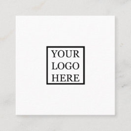 Tarjeta De Visita Cuadrada Añadir un logotipo Minimalista blanco y negro simp