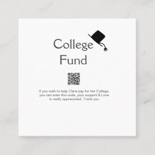 Tarjeta De Visita Cuadrada Análisis de fondos universitarios QR agregar detal