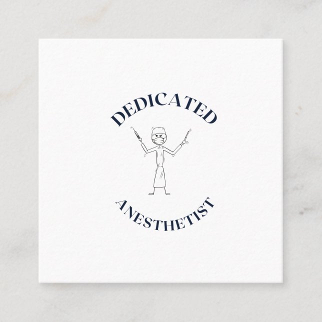 TARJETA DE VISITA CUADRADA ANESTÉTICO DEDICADO (Anverso)