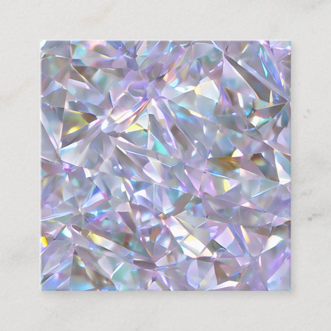 Tarjeta De Visita Cuadrada Ángel Aura Quartz Crystal Diamond Gemstone Planner (Anverso)