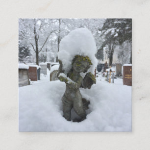 Tarjeta De Visita Cuadrada Ángel de la Nieve Servicios de Invierno
