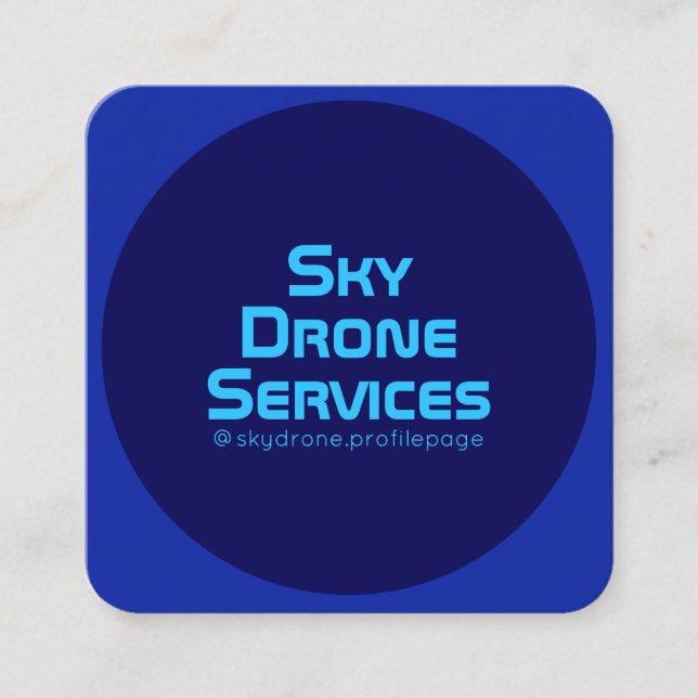 Tarjeta De Visita Cuadrada Añil y neón monótonos redondeados modernos del (Anverso)