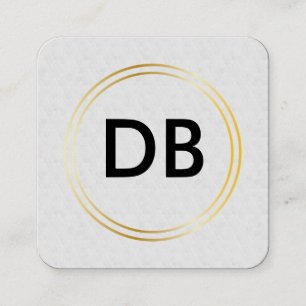 Tarjeta De Visita Cuadrada Anillo doble lux dorado clásico