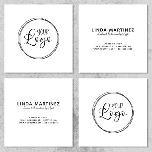 Tarjeta De Visita Cuadrada Anillos decorativos para el logotipo de su empresa