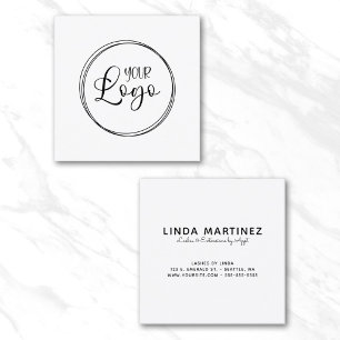 Tarjeta De Visita Cuadrada Anillos Decorativos para el Logotipo de tu Empresa