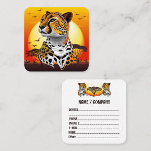 Tarjeta De Visita Cuadrada Animales salvajes de la costa africana Cheetah