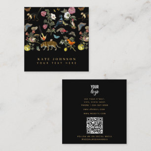 Tarjeta De Visita Cuadrada Animales salvajes vírgenes y oscuros en el bosque