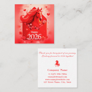 Tarjeta De Visita Cuadrada Año del caballo 2026