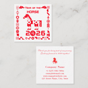 Tarjeta De Visita Cuadrada Año del caballo 2026