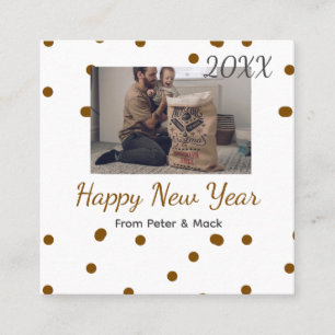 Tarjeta De Visita Cuadrada Año Nuevo feliz El padre único agrega el nombre de