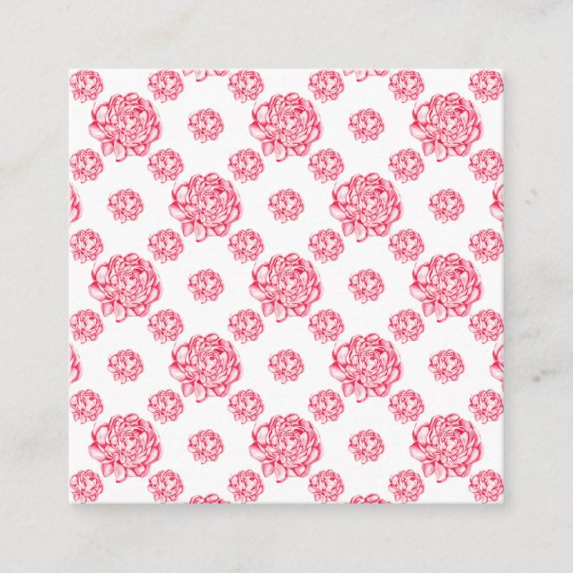 Tarjeta De Visita Cuadrada Anteojos Con Floral (Anverso)