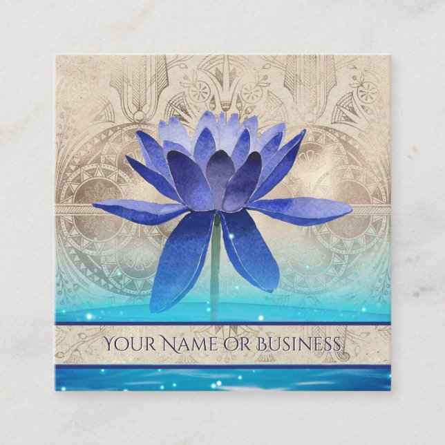 Tarjeta De Visita Cuadrada Antiguo Egipto estilo Lotus Flower New Age (Anverso)