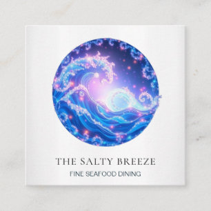 Tarjeta De Visita Cuadrada *~* AP13 Agente Náutico de Bienes Raíces Costeros 