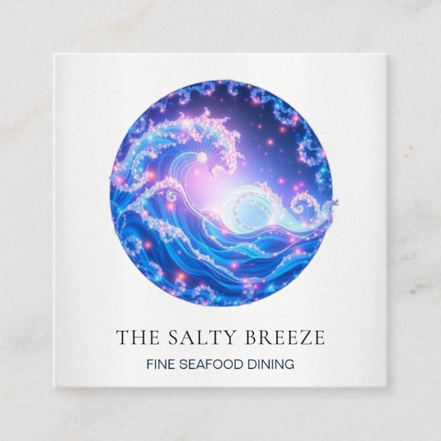 Tarjeta De Visita Cuadrada *~* AP13 Agente Náutico de Bienes Raíces Costeros  (Anverso)