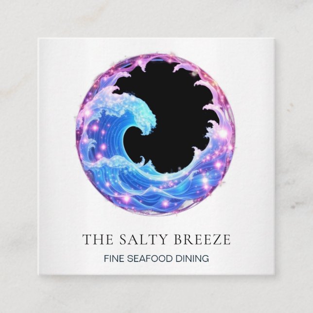 Tarjeta De Visita Cuadrada *~* AP13 Beach Nautical Restaurant Bar Bar 103 (Anverso)