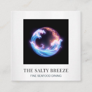 Tarjeta De Visita Cuadrada *~* AP13 Beach Wave Restaurant Country Club 98