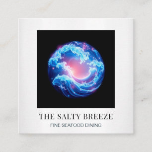 Tarjeta De Visita Cuadrada *~* AP13 Beach Wave Spa Masaje Reiki Yoga 107