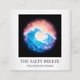 Tarjeta De Visita Cuadrada *~* AP13 Beach Wave Spa Masaje Reiki Yoga x